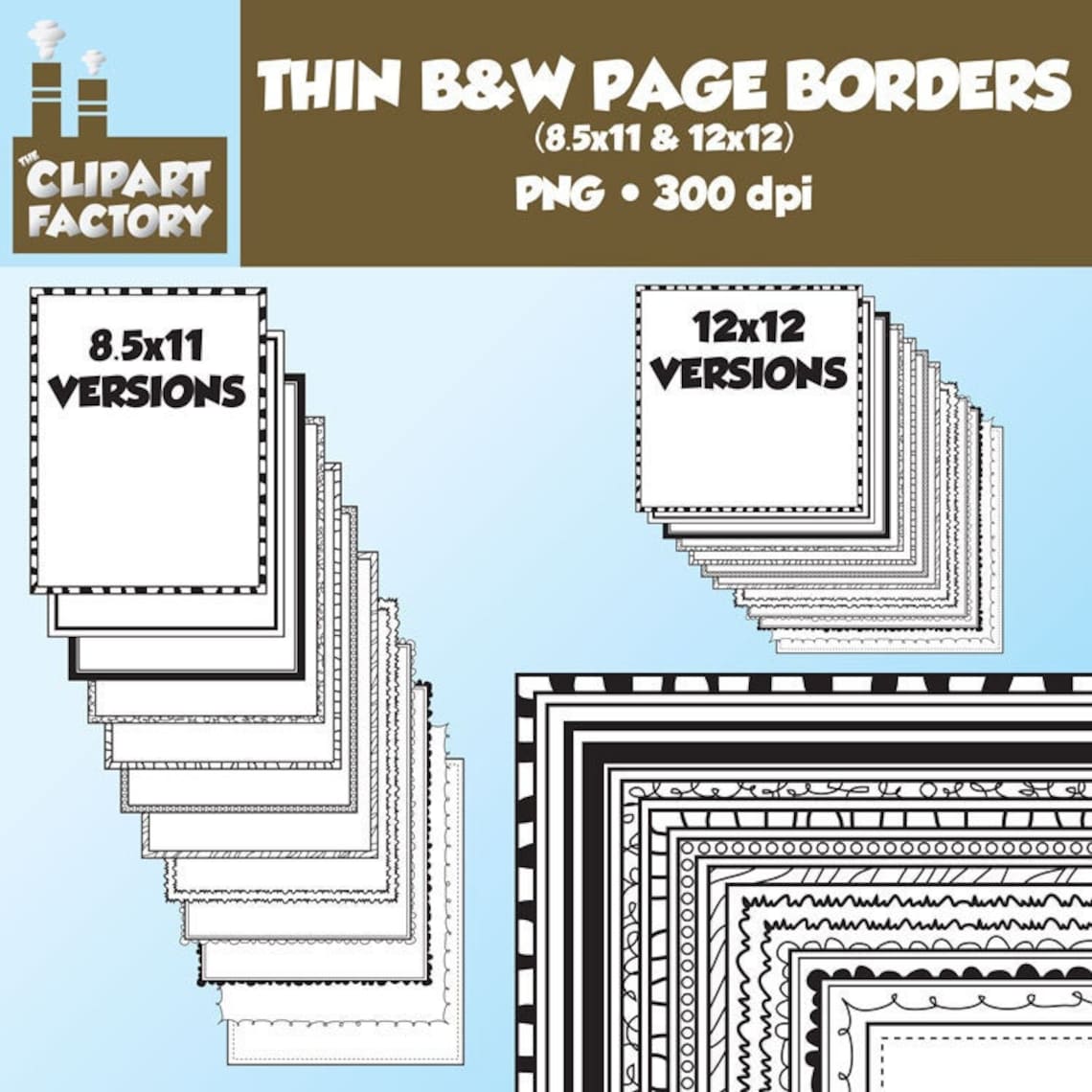 Insertable Fun Borders Clip Art: Borders and Frames - 24 Fun Decorative Page Borders 8.5x11 ...