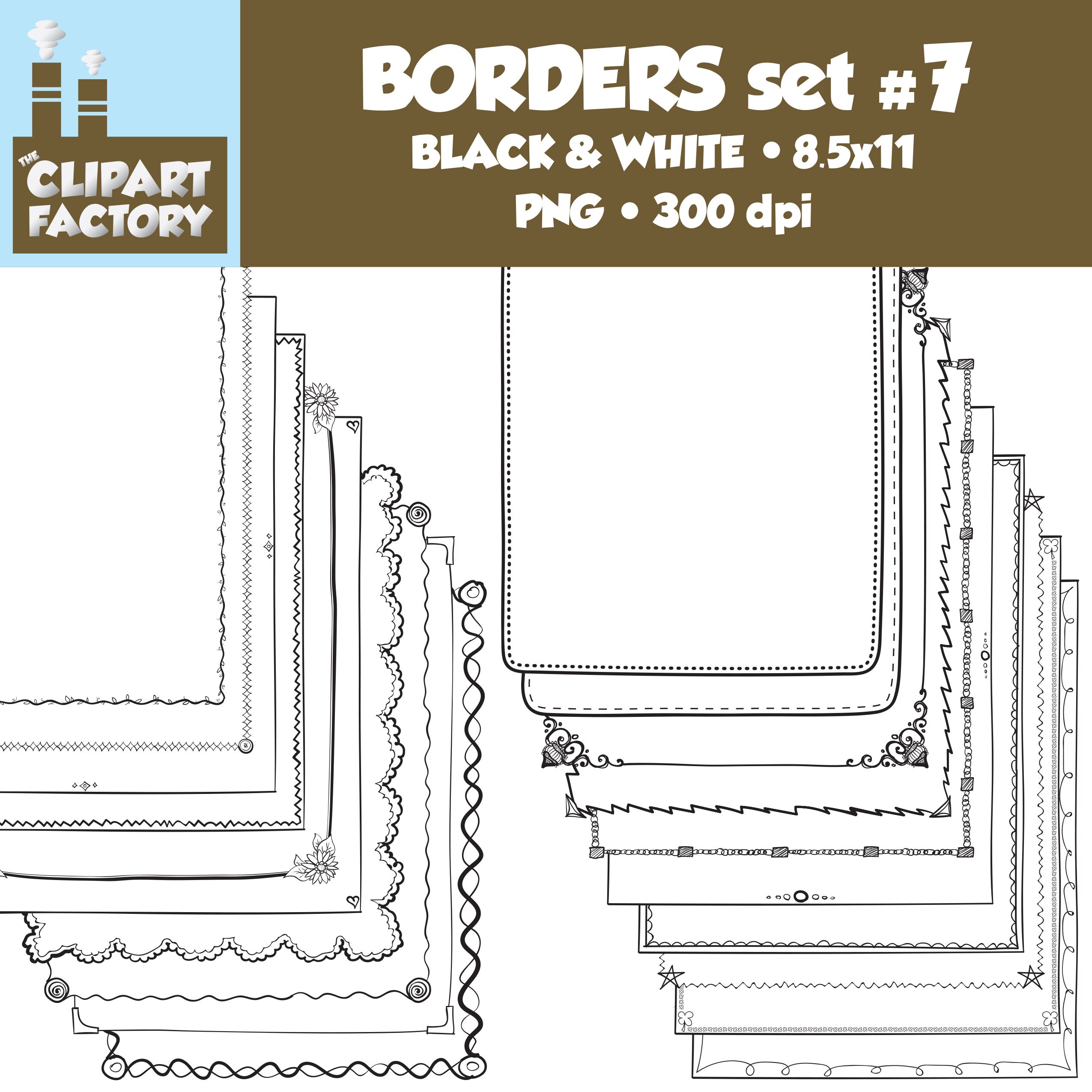 Clip Art Seitenrander 20 Neue Spass Dekorative Grenzen Set Etsy