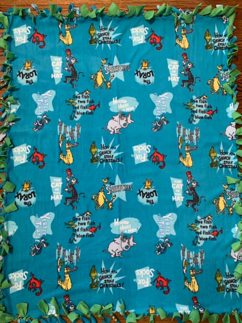 Drseuss Fleece Tie Blanket Bedding Home Living Kromasolcom