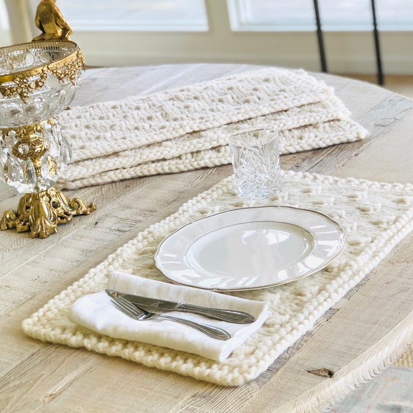 Knitted Placemats Etsy