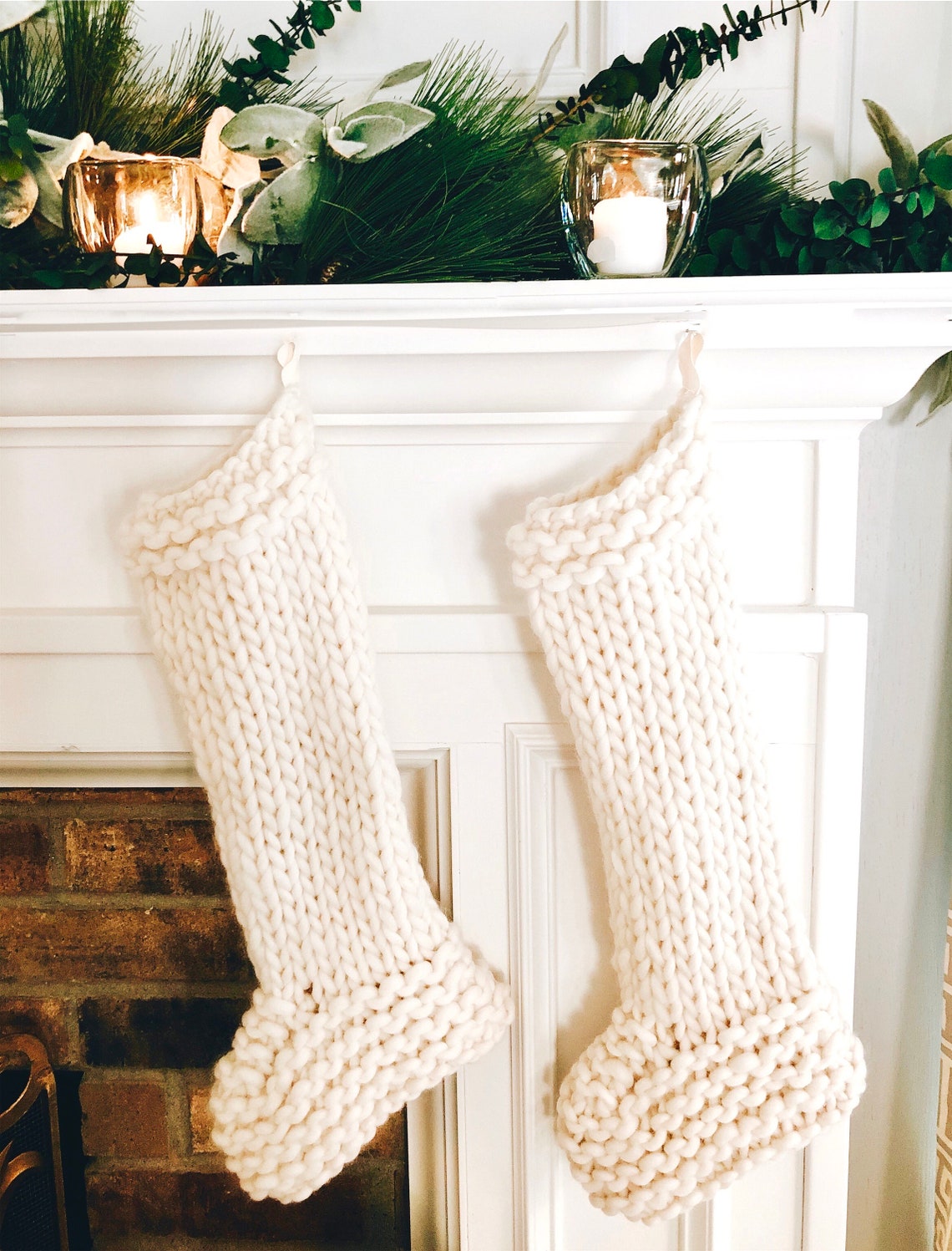 Chunky Knit Christmas Stocking Pattern Handknit Christmas Etsy