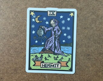 The Hermit Tarot Card Die Cut Vinyl Sticker