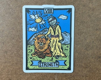 Strength Tarot Card Die Cut Vinyl Sticker