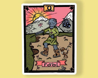 The Fool Tarot Card Die Cut Vinyl Sticker