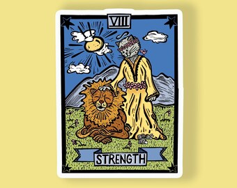 Strength Tarot Card Die Cut Vinyl Sticker