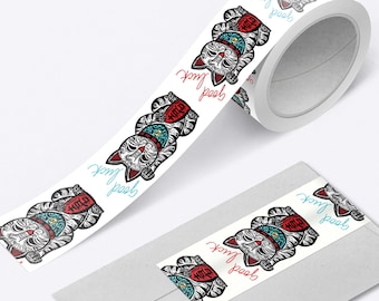 Neko Lucky Cat Washi Tape, 1 inch Washi Tape, Maneki Neko Tape, Japanse kat cadeau, gelukscadeau, samenwerking kunstenaar, decoratieve tape