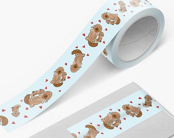 Love Otters with Hearts Washi Tape