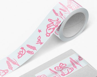Pink Bunnies Rabbits 1 inch Washi Tape