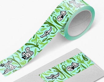 Schattige dieren washitape van 1 inch