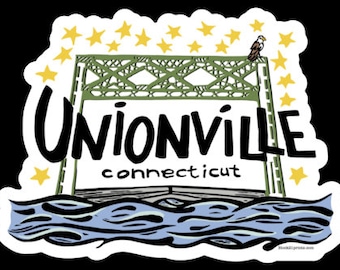 Unionville Connecticut State Die Cut Vinyl Sticker