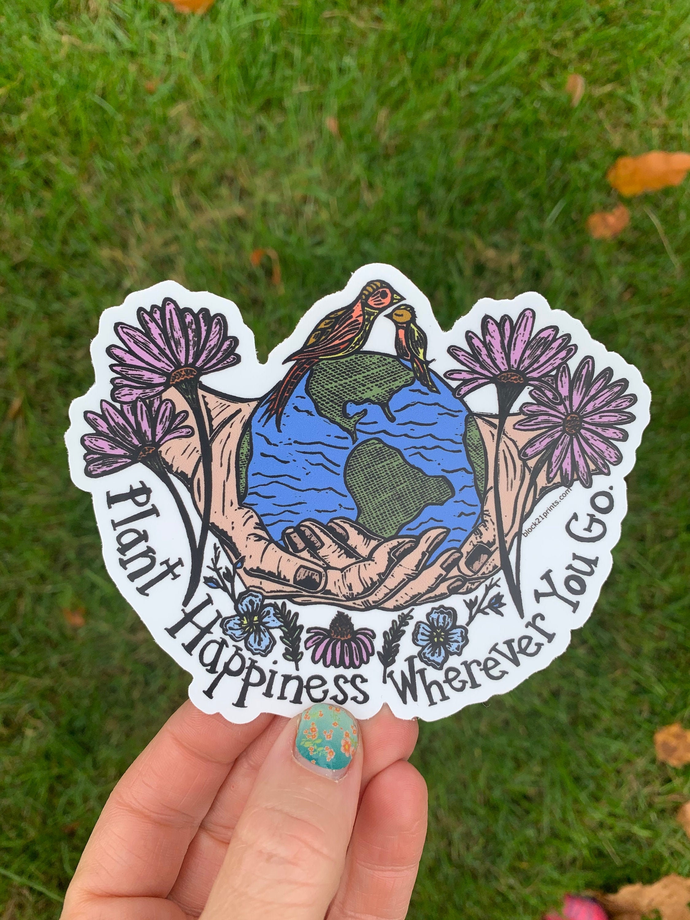Earth Day Sale Plant Happiness Wherever You Go Removable Etsy