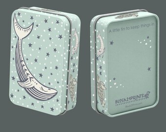 Coastal Whale Sticker Tin | Beach Lover Gift | Nautical Gift