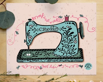 Vintage Sewing Machine Art Print