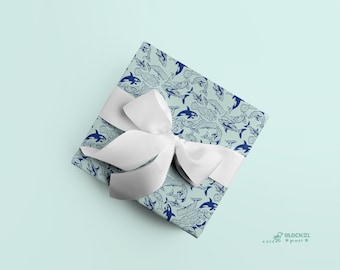 Ocean Animals Wrapping Paper Singles - set of two