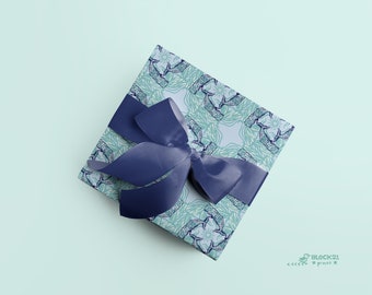 Whales Swimming Ocean Colors Wrapping Paper Singles - set of two