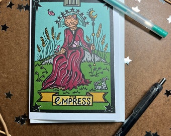 The Empress Tarot Blank Greeting Card 4" X 6"