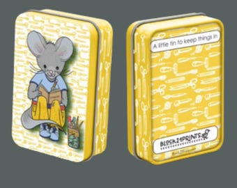 Art Mouse Trinket Tin - Storage for Stickers, Supplies & Treasures | Creative Gift for Artists