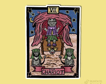 The Chariot Tarot Card Die Cut Vinyl Sticker