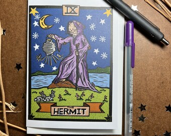 The Hermit Tarot Blank Greeting Card 4" X 6"