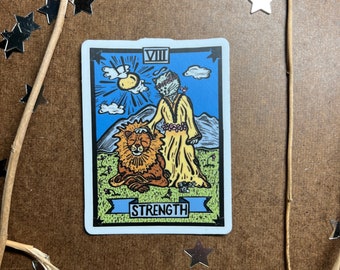 Strength Tarot Card Die Cut Vinyl Sticker