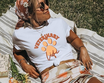 Veterinary Life Tee: Animal Paw Print Graphic T-Shirt