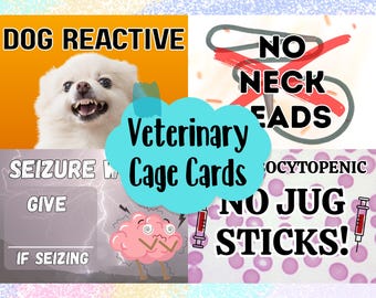 Veterinary Cage Cards: Behavior & Medical Alerts, Dry Erase, Laminated, 45-Card Set