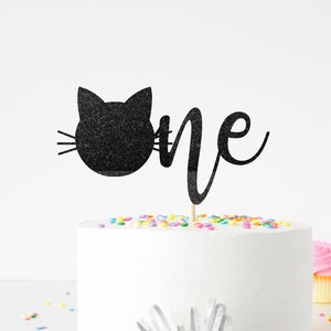 Cat One Cake Topper, Cat Themed 1st Birthday Cake Topper, Kitten First Birthday, Kitty 1st Birthday Cake Topper, Kitty Cat Cake Smash