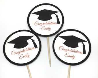 Graduation Party Personalized Cupcake Toppers - Class of 2024 , College Graduation, Custom Cupcakes, Graduation 2024