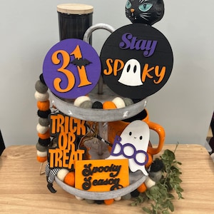 Halloween Tiered Tray Decor - Tiered Tray 3D Signs - Halloween Decor - Halloween Farmhouse Decorations
