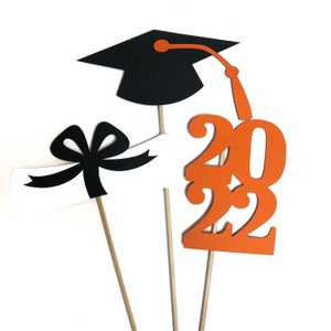 6 Piece Class of 2024 Graduation Party Decorations College Graduation, Centerpiece Picks, High School Graduation, Table Decor image 4