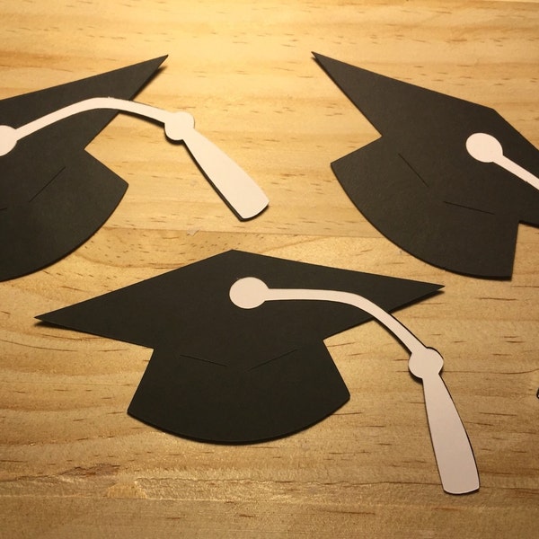 Class of 2024 Graduation Cap Paper Die Cut, Set of 18 5" High school grad Place Cards, Graduation Party Name Tags