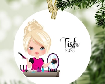 Manicurist Personalized Christmas Ornament - Spa Party, Nail Tech Girl, Girl Ornament, Nail Tech Gift, Manicure Gift