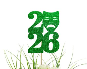 2027 Theatre Glitter  Centerpiece Picks - Party Decor, College Graduation, High School Grad, Actor Centerpiece