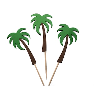 Palm Tree Cupcake Toppers, Birthday Party, Party Decorations, Tropical Toppers, Beach Themed, Party Decorations, Beach Wedding, Luau Decor