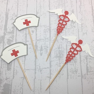 Nurse Cupcake Toppers - Nurses Week, Food Picks, Nursing School, Graduation Party, Class of 2026