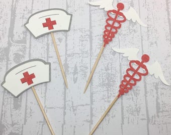 Nurse Cupcake Toppers - Nurses Week, Food Picks, Nursing School, Graduation Party, Class of 2026