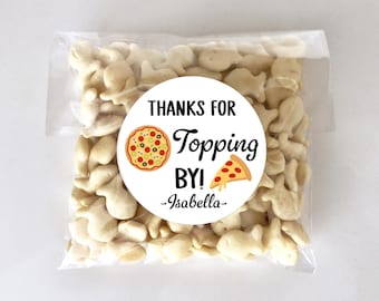 Pizza Birthday Stickers, Pizza Theme, Pizza Favors, Gift Tags, Pizza Party, Party Decor, Thank You Pizza Labels, Cooking Pizza Party