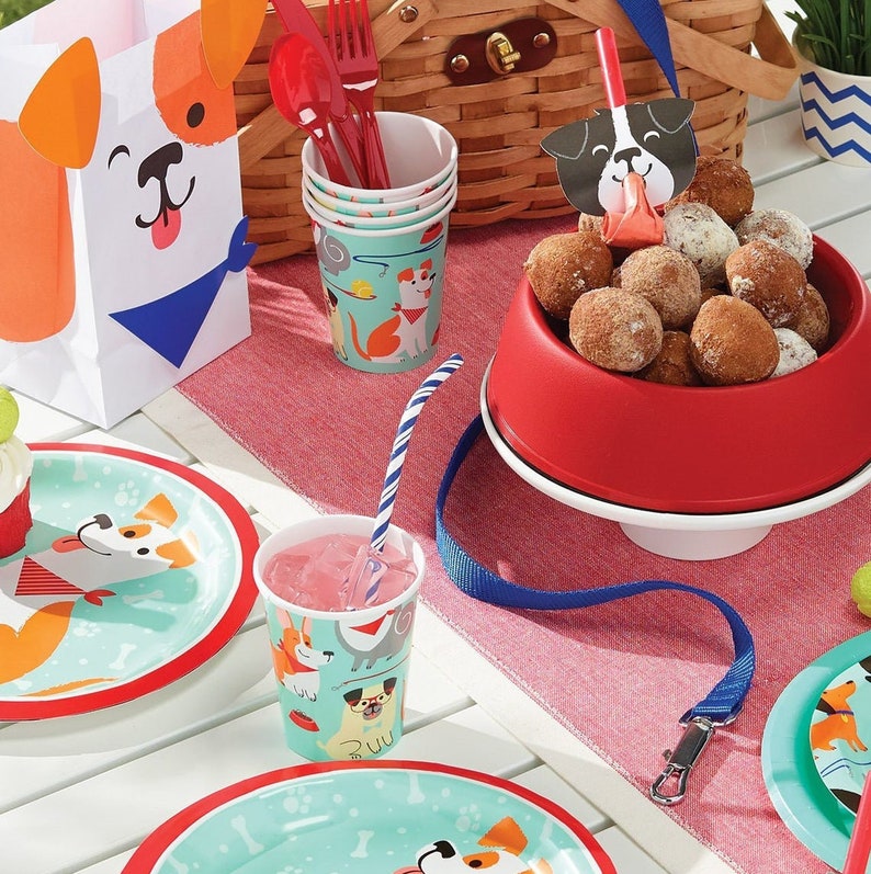 Dog Birthday Party Plates 8 Large Puppy Shaped Dog Table Etsy