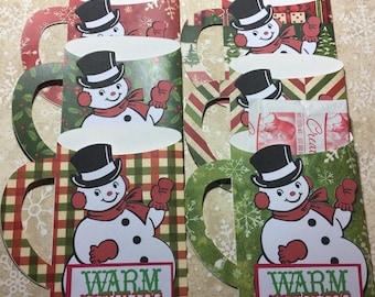 Hot Cocoa Pocket Mugs - Warm Wishes Hot Chocolate Holder - Class office Gift - Chocolate Party Favor