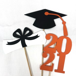 6 Piece Class of 2024 Graduation Party Decorations College Graduation, Centerpiece Picks, High School Graduation, Table Decor image 6