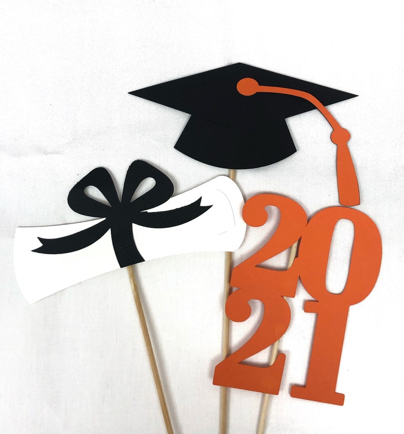 6 Piece Class of 2024 Graduation Party Decorations College Graduation, Centerpiece Picks, High School Graduation, Table Decor image 6