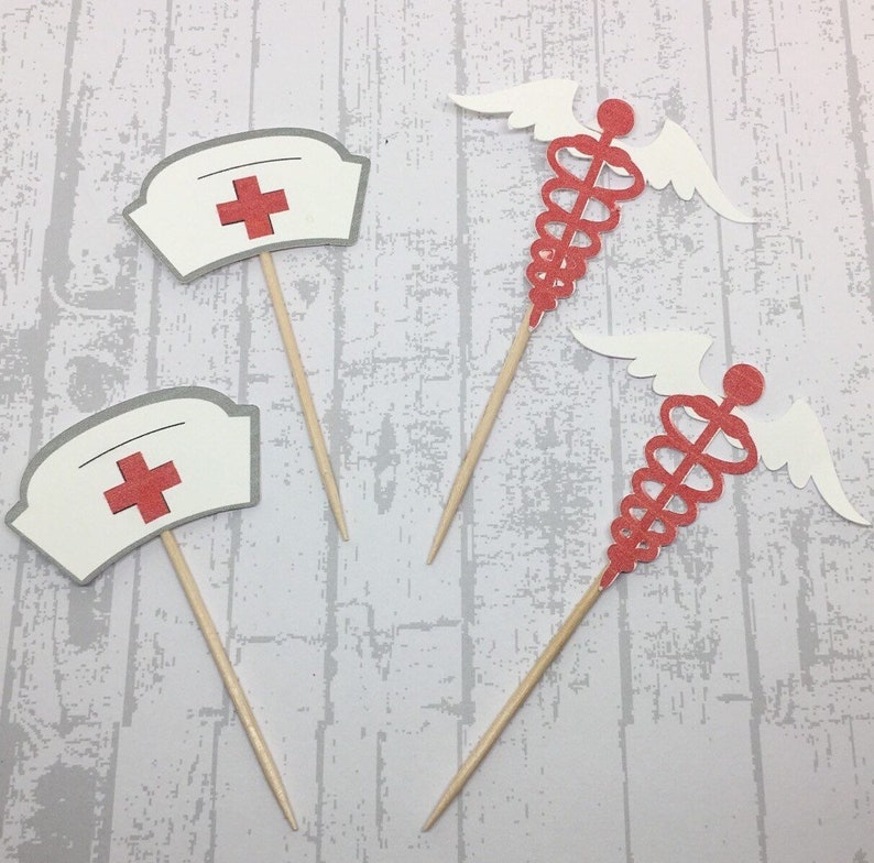 Nurse Cupcake Toppers Nurses Week Food Picks Nursing Etsy