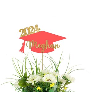 Personalized Graduation Centerpiece Picks, Script Letters, College Graduation, High School, Graduation party, Decorations, Class of 2026 画像 11