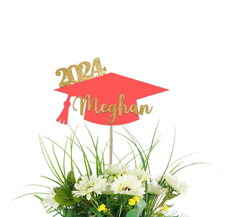Personalized Graduation Centerpiece Picks, Script Letters, College Graduation, High School, Graduation party, Decorations, Class of 2026 画像 11