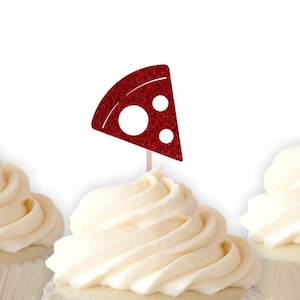 Pizza Cupcake Toppers, Pizza Birthday Decor, Italian Cupcake Toppers, Pizza Party Decorations, Pizza Slice, Italian Party,