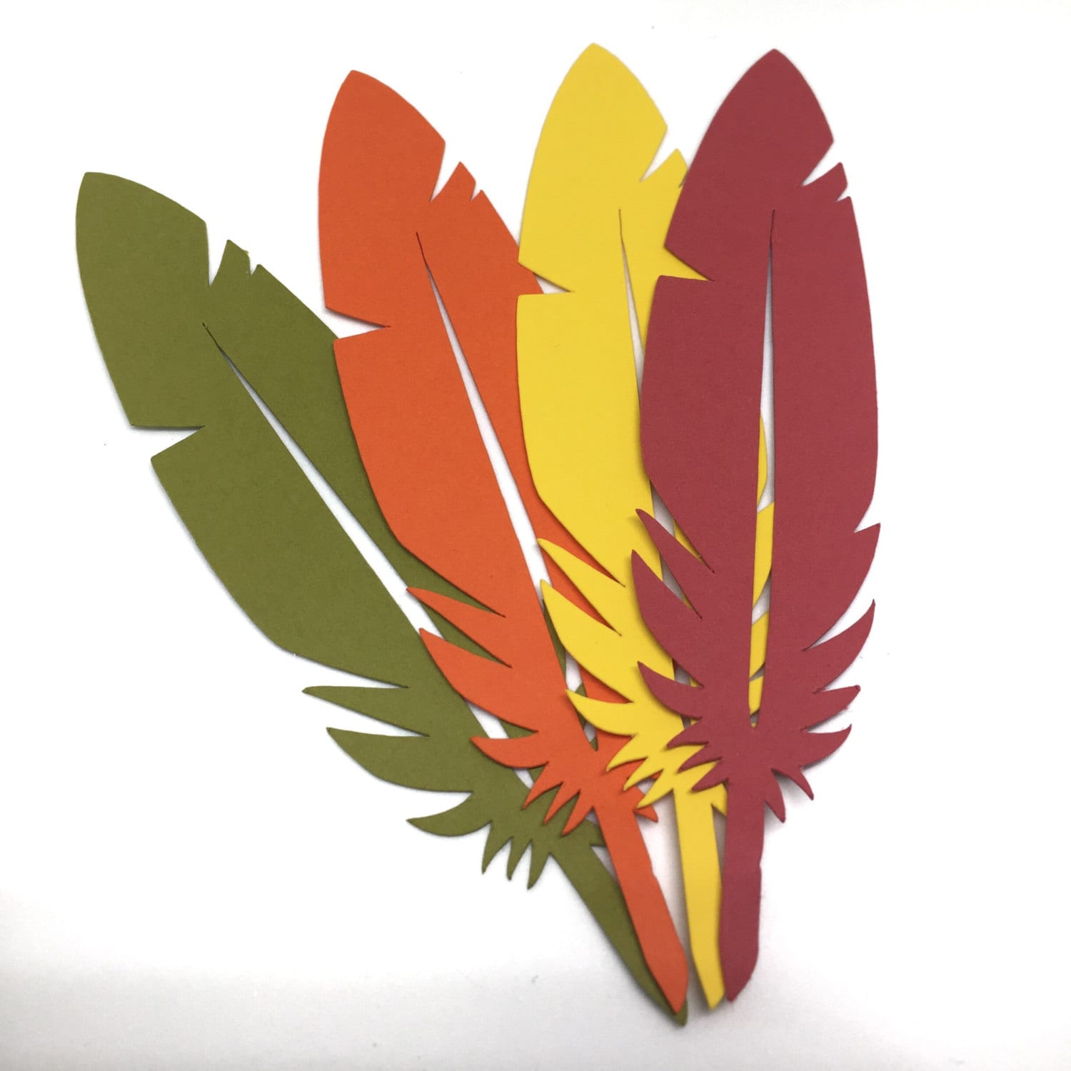 Paper Die Cut Feathers Autumn Decorations Thanksgiving - Etsy