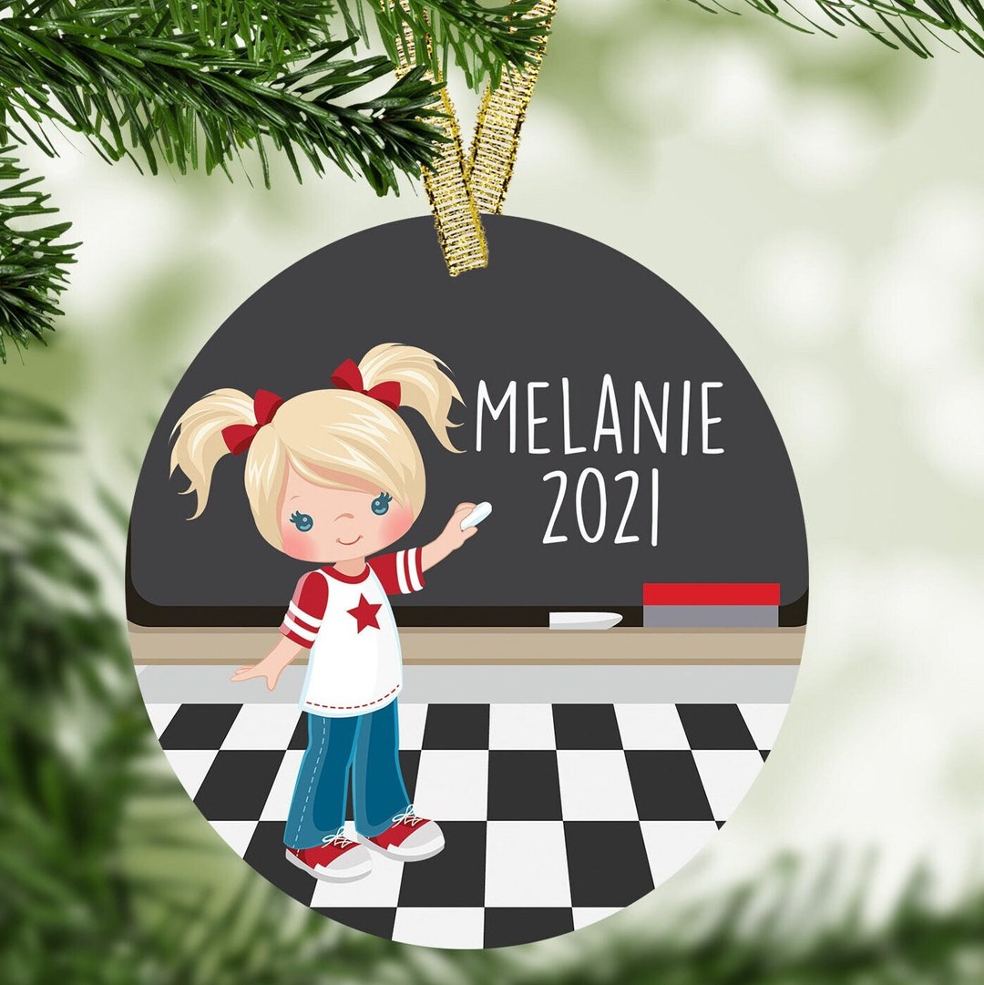 School Christmas Ornament Personalized Gift, School Ornament