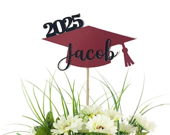 Personalized Graduation Centerpiece Picks, Script Letters, College Graduation, High School, Graduation party, Decorations, Class of 2026