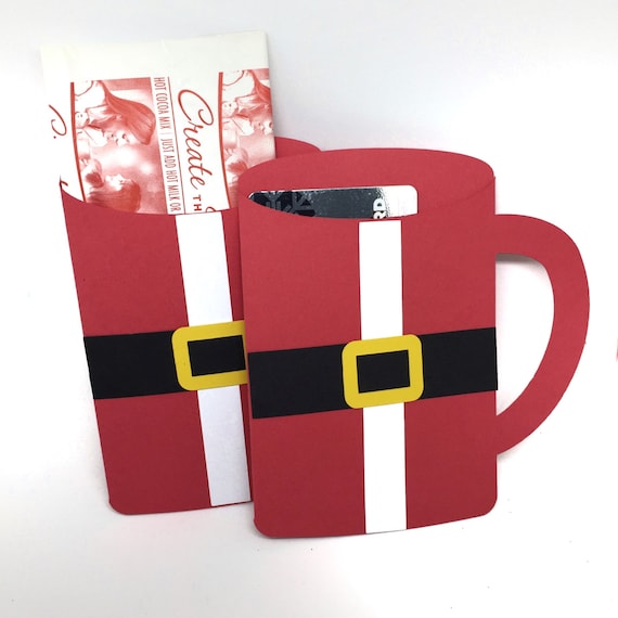 Hot Chocolate Mugs Christmas Cocoa Envelope, Santa Party Favors, Gift Card  Holder 