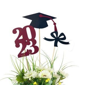 6 Piece Class of 2024 Graduation Party Decorations College Graduation, Centerpiece Picks, High School Graduation, Table Decor image 2